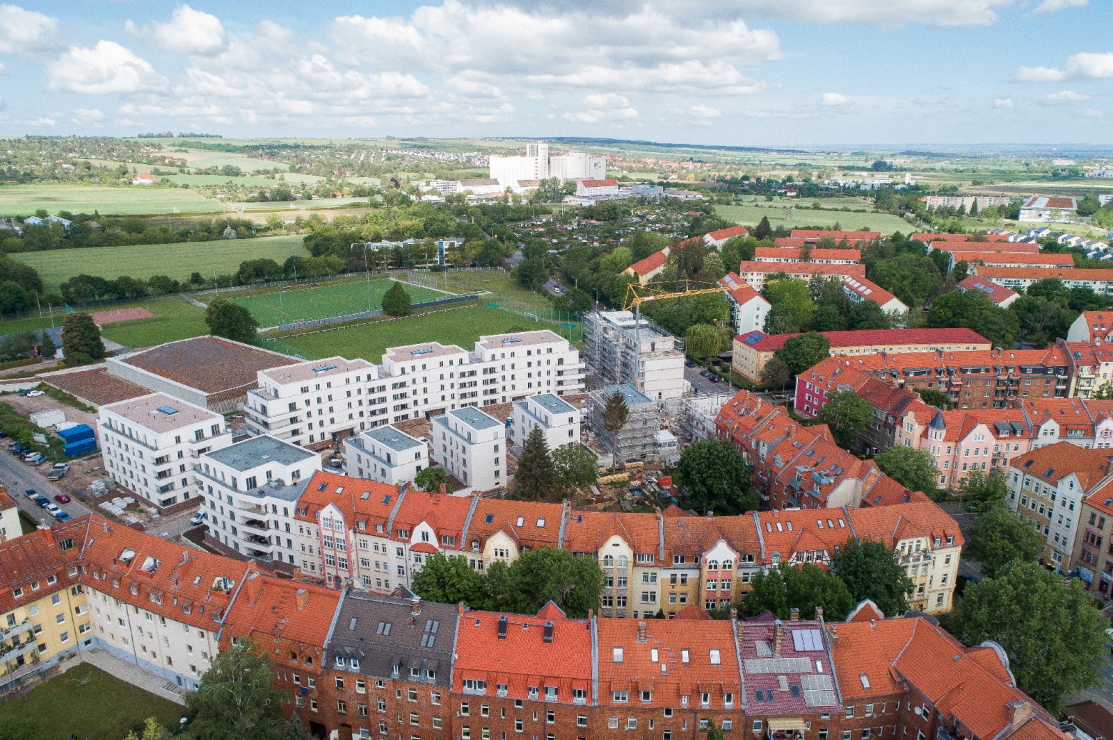 Borntalbogen Erfurt, Gesamtübersicht Luftbild von Südosten, Bild: Thomas Abé, Weimar