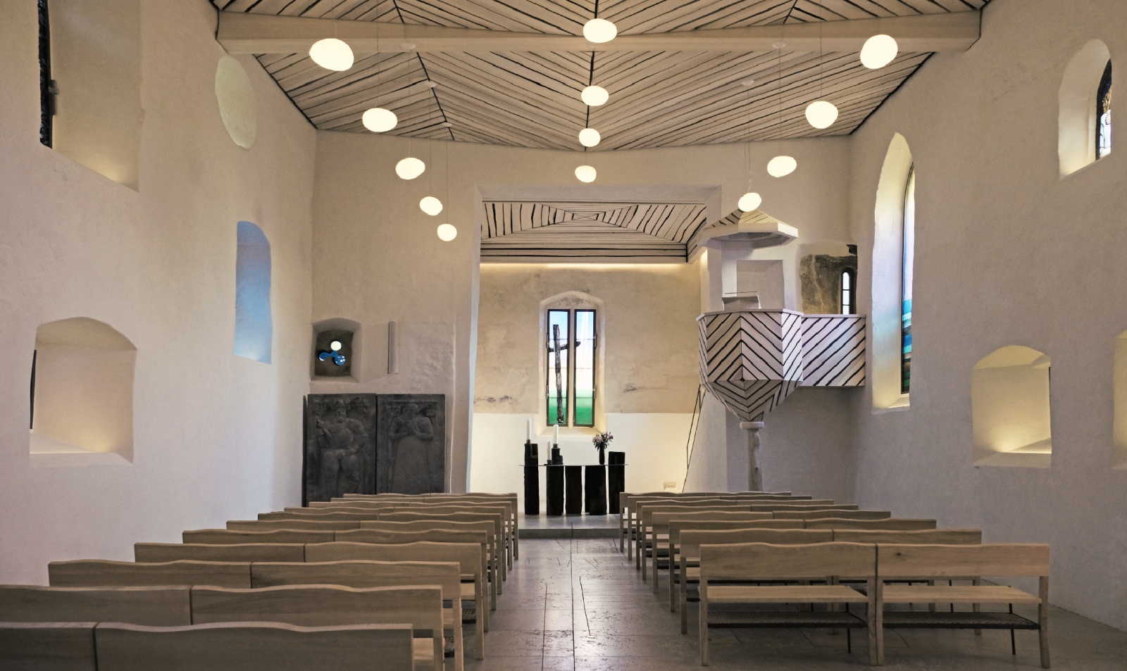 Kirchenburg Walldorf, Blick zum Altar, Bild: Moritz Osterwold