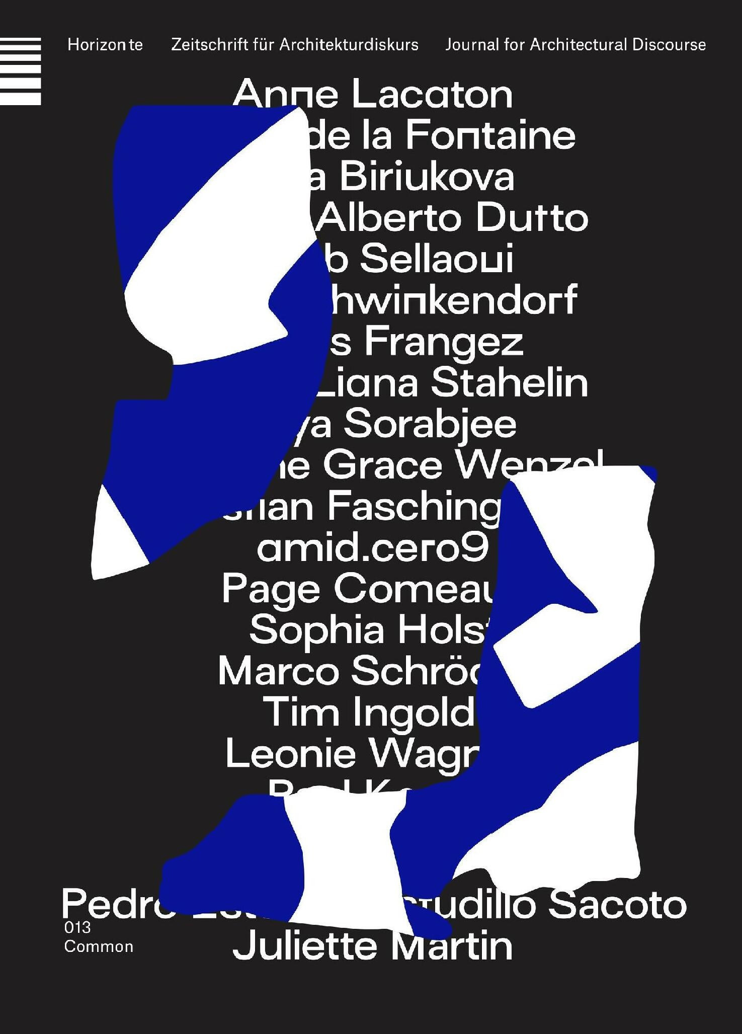 horizonte, Cover: HORIZONTE - Zeitschrift für Architekturdiskurs - Commonover, Bild: Antonia Dieti, Lina Gräf, Nora Keili, Jana Schwinkendorf