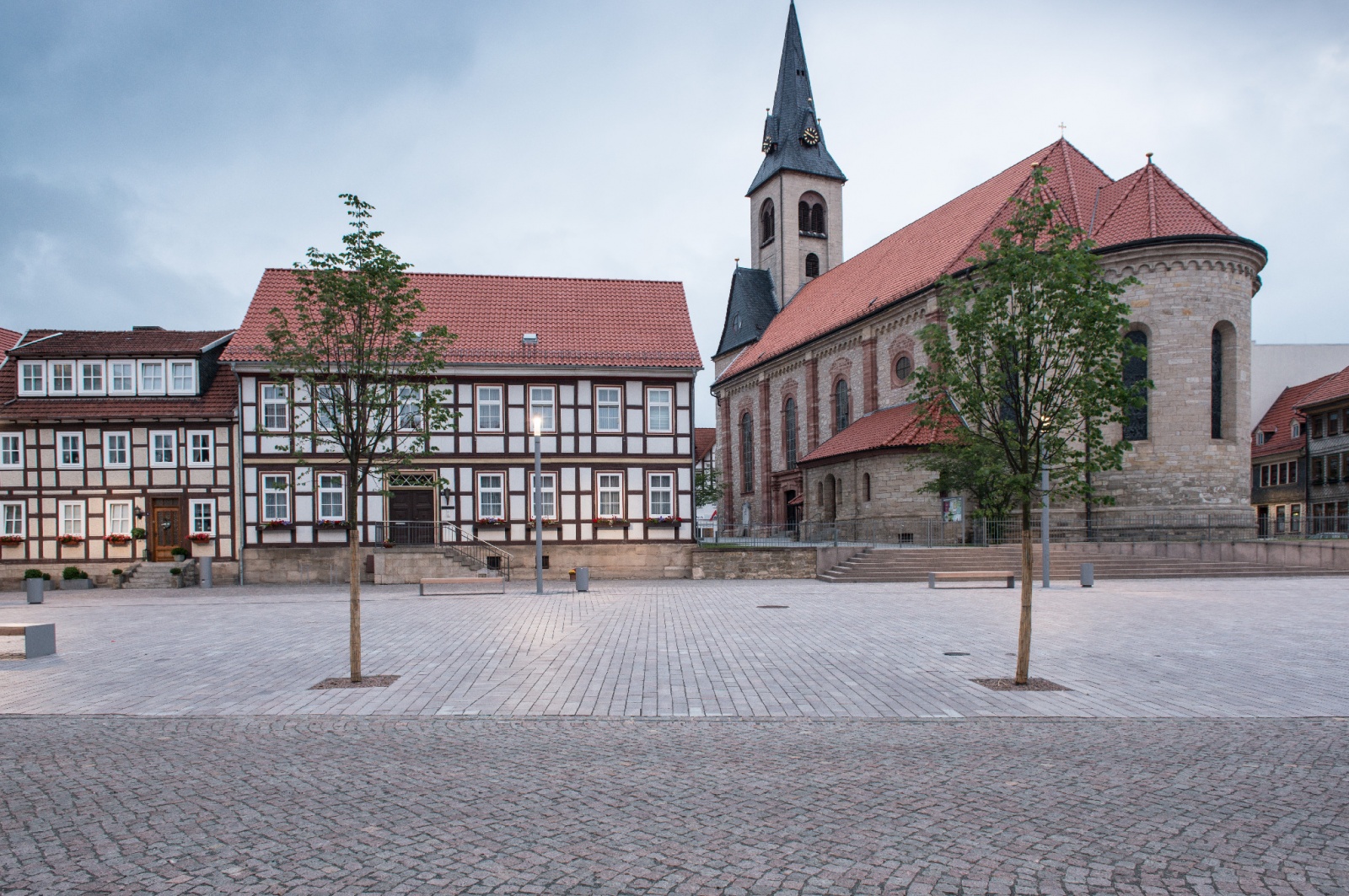 Friedensplatz und Rossmarkt Worbis, Friedensplatz mit Denkmal St. Nepomuk, Bild: Thomas Langreder